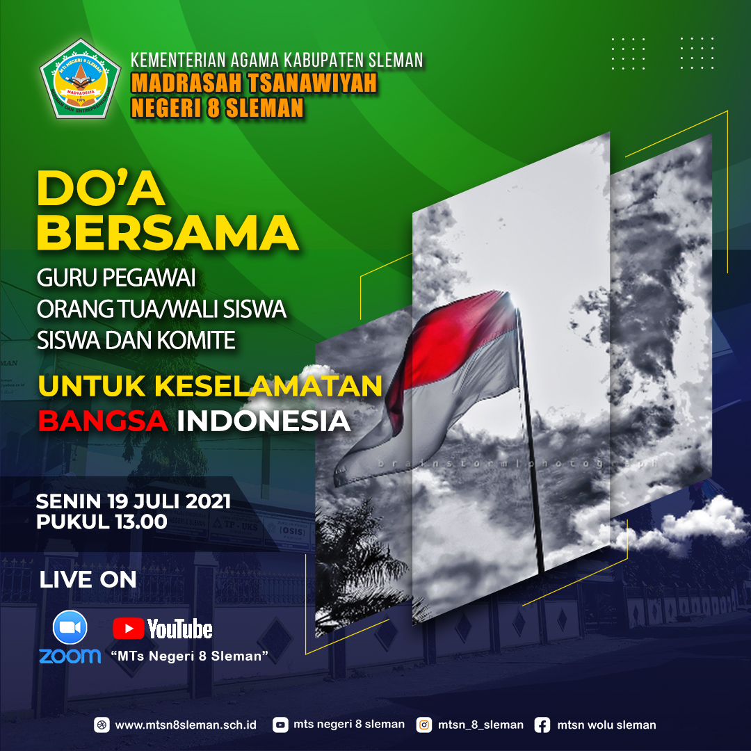 Undangan Doa Bersama "Untuk Keselamatan Bangsa Indonesia" Civitas Akademika MTs Negeri 8 Sleman