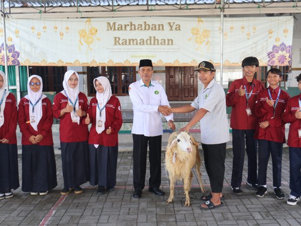 Kepala MTsN 8 Sleman Dampingi OSIS Madyadesta Tasyarufkan Hewan Kurban